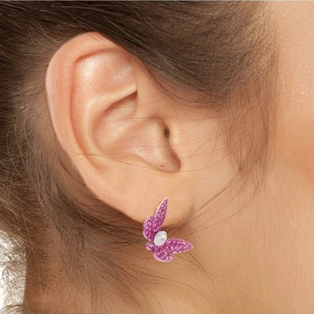 🦋▪️ Betsey Johnson▪️ Purple Butterfly Stud  Earrings